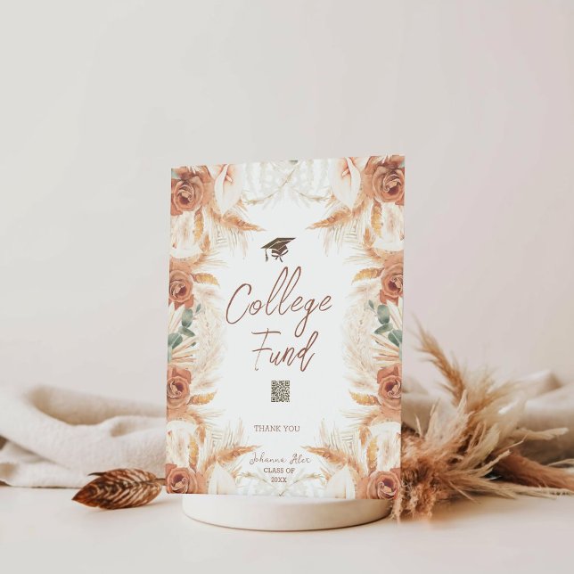 Editable QR Graduation College Fund Sign (Make contributing simple with our Editable QR Graduation College Fund Sign.)