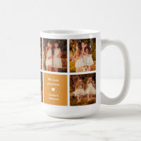 Editable Quote 8 Photos Mother's Day Orange Mug