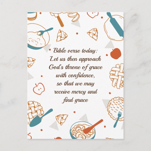 Editable Quotes Apple Pie Design Postcard (Front)