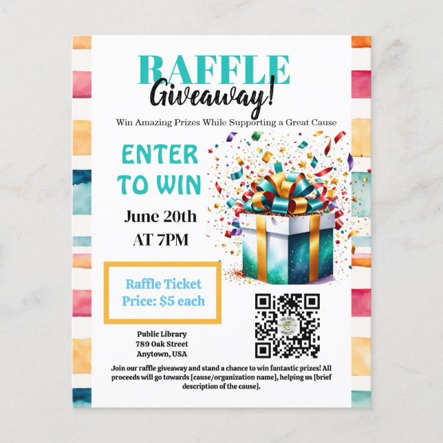 editable Raffle Giveaway, Prize Giveaway, Flyer (Front)