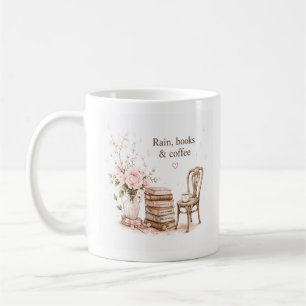Editable Rainy Coffee & Books Mug
