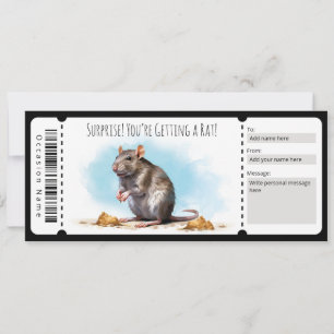 Editable Rat Gift Certificate Invitation