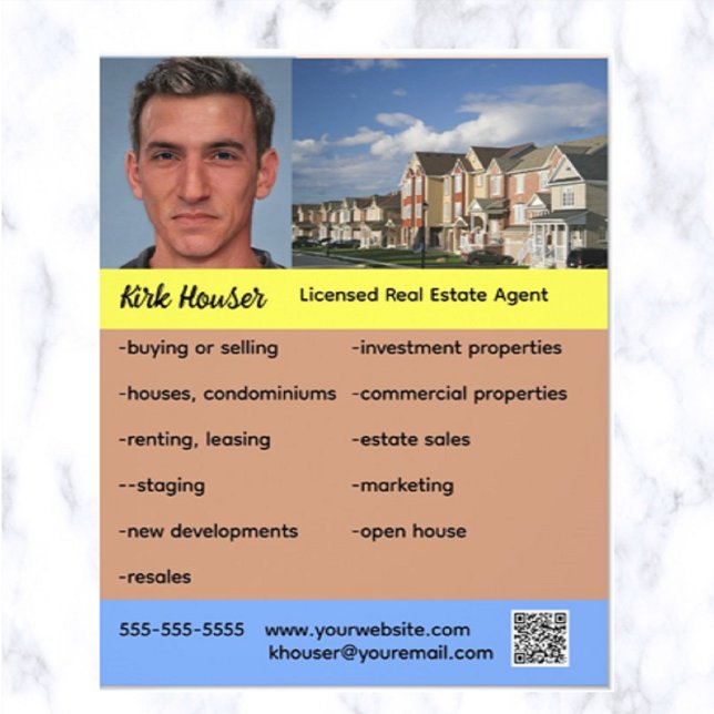 Editable Real Estate Agent  Flyer (What a great way to advertise your real estate business!)