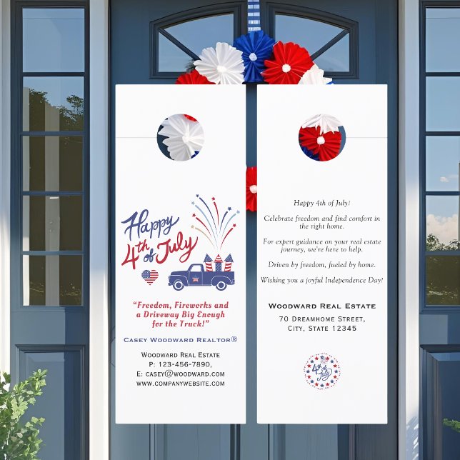 Editable Real Estate Flyers 4th of July Patriotic  Door Hanger (Creator Uploaded)