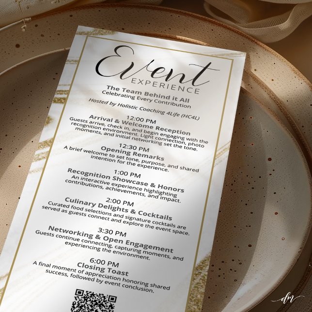 Editable Recognition Event Program (Elegant program design presented to reflect a refined recognition experience.)