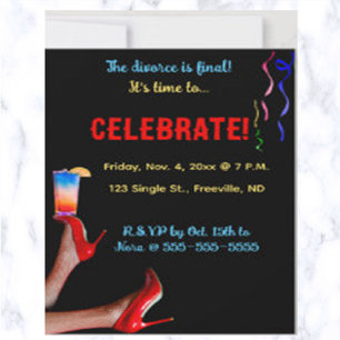 Editable Red High Heels Celebration Invitation