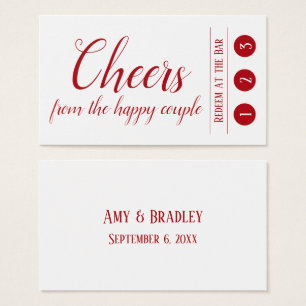 Editable Red on White, 3 Punch Drink Tickets