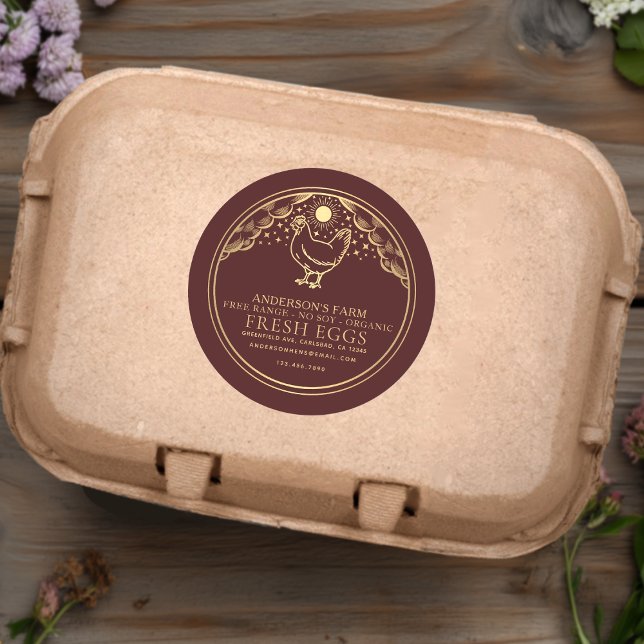 Editable Red Witchy Tarot Eggs Family Farm Label (Creator Uploaded)