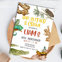 EDITABLE Reptile Birthday Invitation Boy, Lizard 