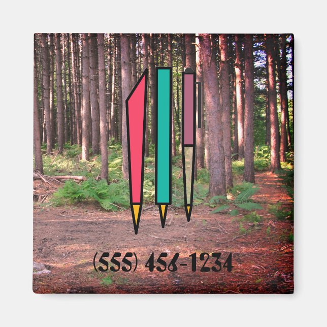 Editable Retro Colourful Pen Magnet Art (Front)