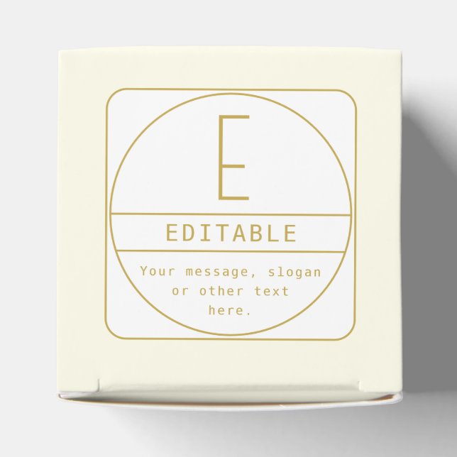 Editable Retro-modern Design Template Gold & White Favour Box (Top)
