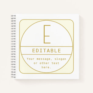 Editable Retro-modern Design Template Gold & White Notebook