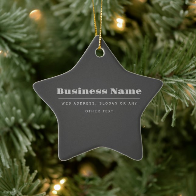 Editable Retro-Modern Text Template | Dark Grey  Ceramic Ornament (Tree)