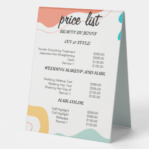 Editable Retro Wave Beauty Price List Sign