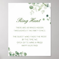 Editable Ring Hunt Bridal Shower Game Poster