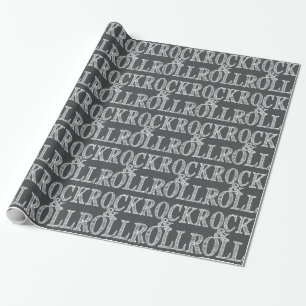 Editable Rock & Roll Leather Wrapping Paper