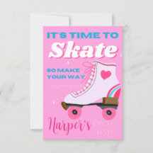 Editable Roller Skating Birthday Party Digital 