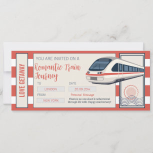 Editable Romantic Journey Train Ticket Boarding Invitation