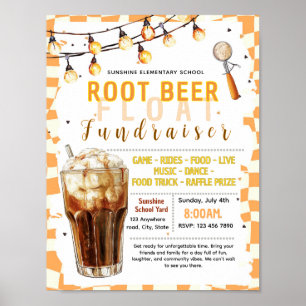 Editable root beer float fundraiser flyer poster