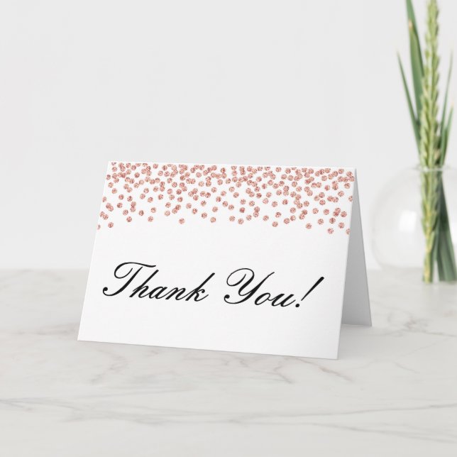 Editable Rose Gold Thank You Card (Front)