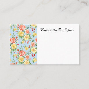 Editable Roses Flower Shop Bouquet Message Card