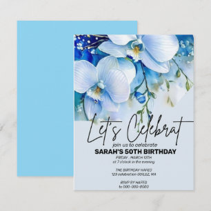 Editable Royal Blue Birthday Party Invitation, Invitation