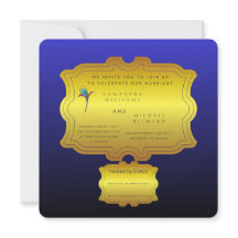 Editable Royal Blue Elegant Wedding Invite | Custo