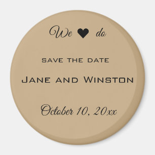 Editable Rustic Brown Paper Save The Date Magnet