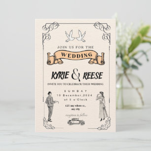Editable Rustic Wedding Invitation Set & RSVP Bund