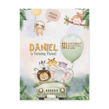 Editable Safari Birthday Invitation