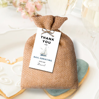 Editable Sailboat Nautical Favour Tag