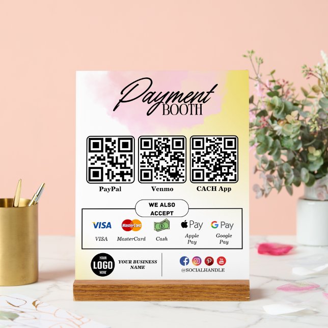 Editable Scan to Pay Sign - QR Code Template  (Editable Scan to Pay Sign QR Code Sign Template Canva, Printable Payment Sign, Accepted Payments Sig)