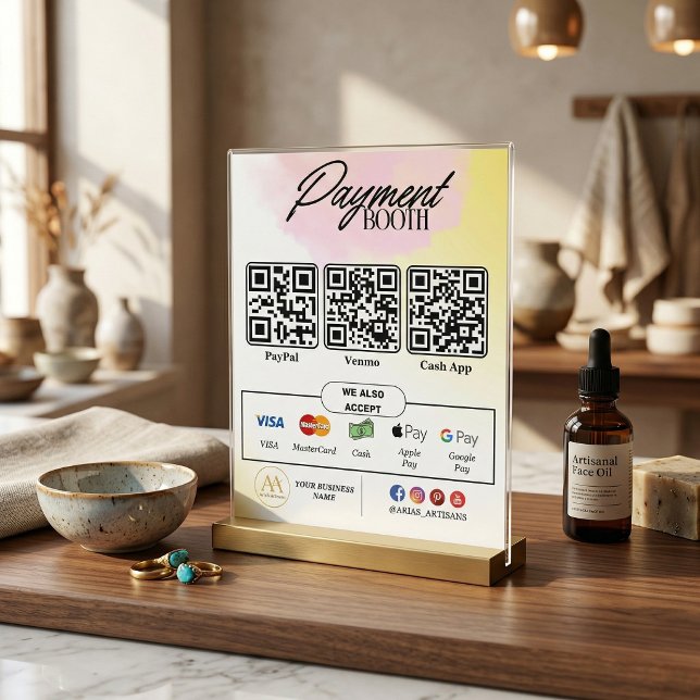 Editable Scan to Pay Sign - QR Code Template  Flyer (Editable QR Code Payment Flyers - Customizable CashApp Venmo Sign)