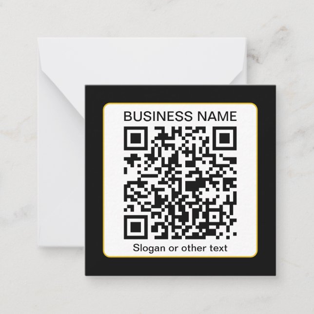Editable Scannable QR code + Your Business Name Card (Front)