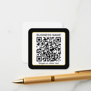 Editable Scannable QR code + Your Business Name Enclosure Card