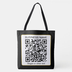 Editable Scannable QR code + Your Business Name Tote Bag