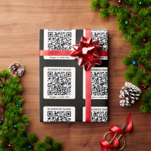 Editable Scannable QR code + Your Business Name Wrapping Paper