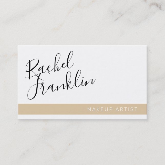 EDITABLE script name modern chic plain black sand Business Card (Front)