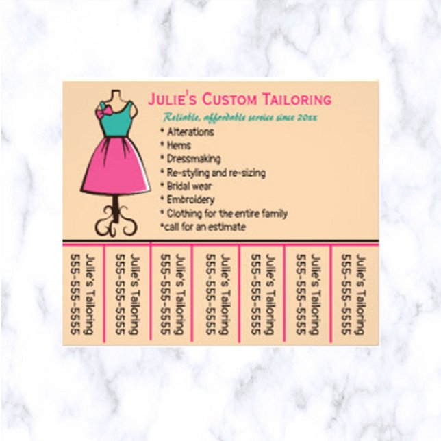 Editable Seamstress Phone Number Flyer (What a great way to advertise your tailoring business!)