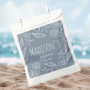 Editable Seashells & Star Fish Coastal Bridesmaid Favour Bag
