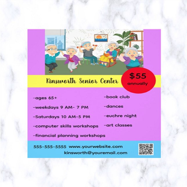 Editable Senior Centre Flyer (What a great way to advertise your senior center/ event!)