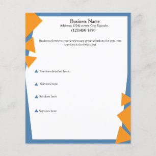 Editable Service basic flyer blue and orange