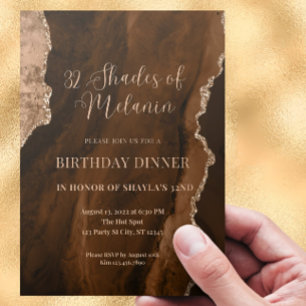Editable Shades of Melanin Invitation, Brown Birth Invitation