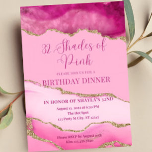 Editable Shades of Pink Invitation, Agate Birthday Invitation
