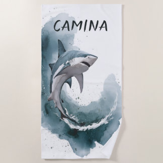Editable Shark Beach Towel
