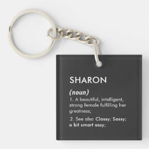 Editable Sharon name definition, custom name Key Ring