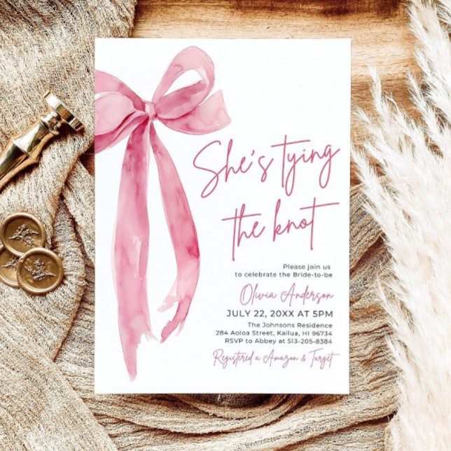Editable She's Tying the Knot Bridal Shower Invita Invitation (Creator Uploaded)