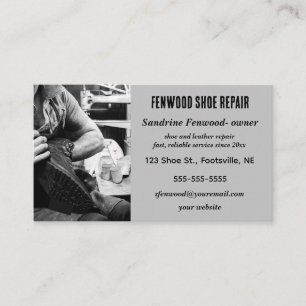 Editable Shoe and Leather Repair Business Card