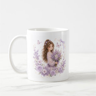 Editable Silk Garden purple Pastel Floral Mug