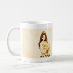 Editable Silk Garden Yellow Cute Pastel Floral Mug